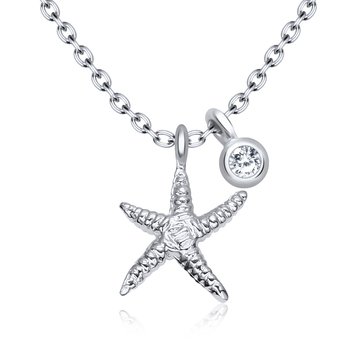 Silver Starfish With Round CZ motive SPE-3264-2